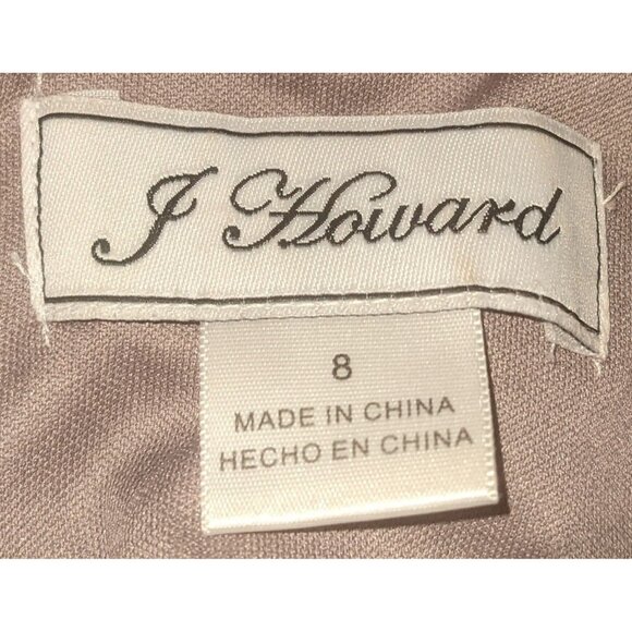 J Howard Shimmery Shimmery Beige Sz 8 (Medium) Sheath Dress Fitted and Jeweled - Picture 3 of 7
